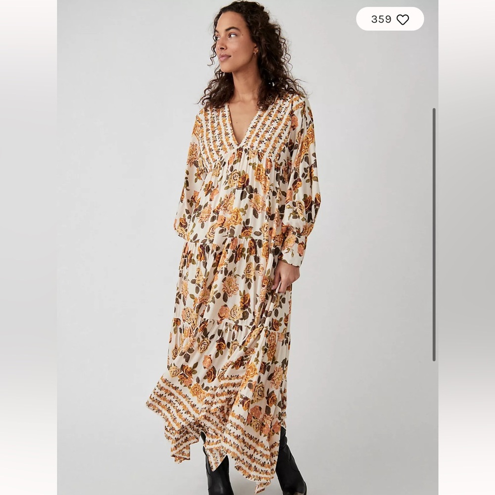 Free People Rows of Roses Maxi Dress XS